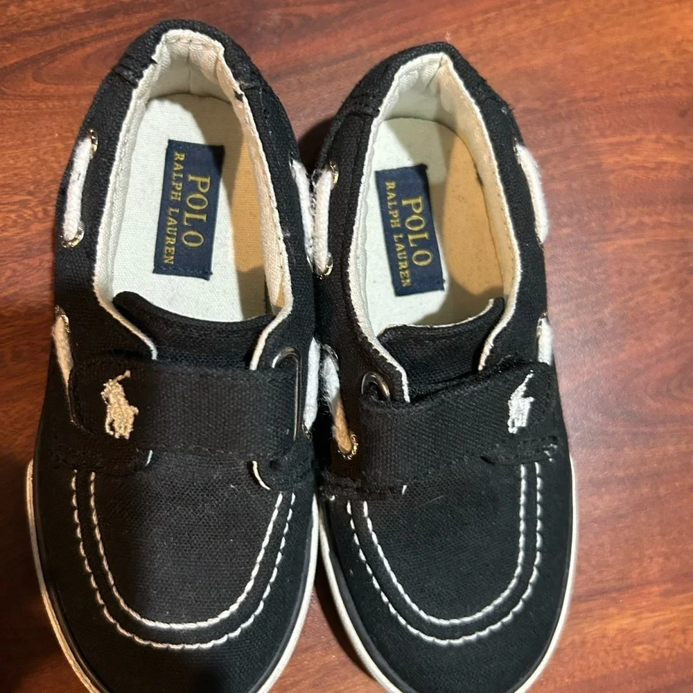 Polo by Ralph Lauren Kids Black Canvas Shoes Little Kid Sz 9